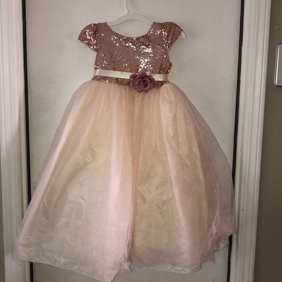 Rose Gold Sequins bodice & Tulle Dress - Picture 2 of 8
